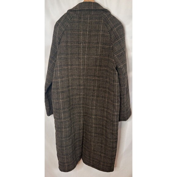 ANTHROPOLOGIE x AVEC LES FILLES Coat Wool Plaid Double Face Brown Oversized look - Picture 13 of 15